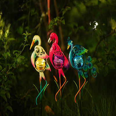 Colorful Solar Powered Garden Ornaments Decor Bird Lighting LED