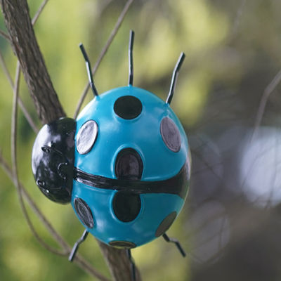 Small Metal Ladybird Garden Ornaments Artistic Metal Ladybug Wall Decor