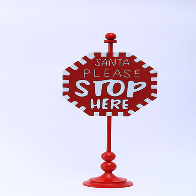 Metal Santa Stop Here Signs Multiple Metal Outdoor Christmas Decor