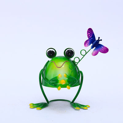 Multiple Metal Garden Ornaments Sculptures Rustproof Frogs By The Pond