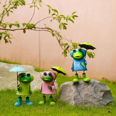 Customizable Frog Metal Garden Ornaments Decoration Weatherproof